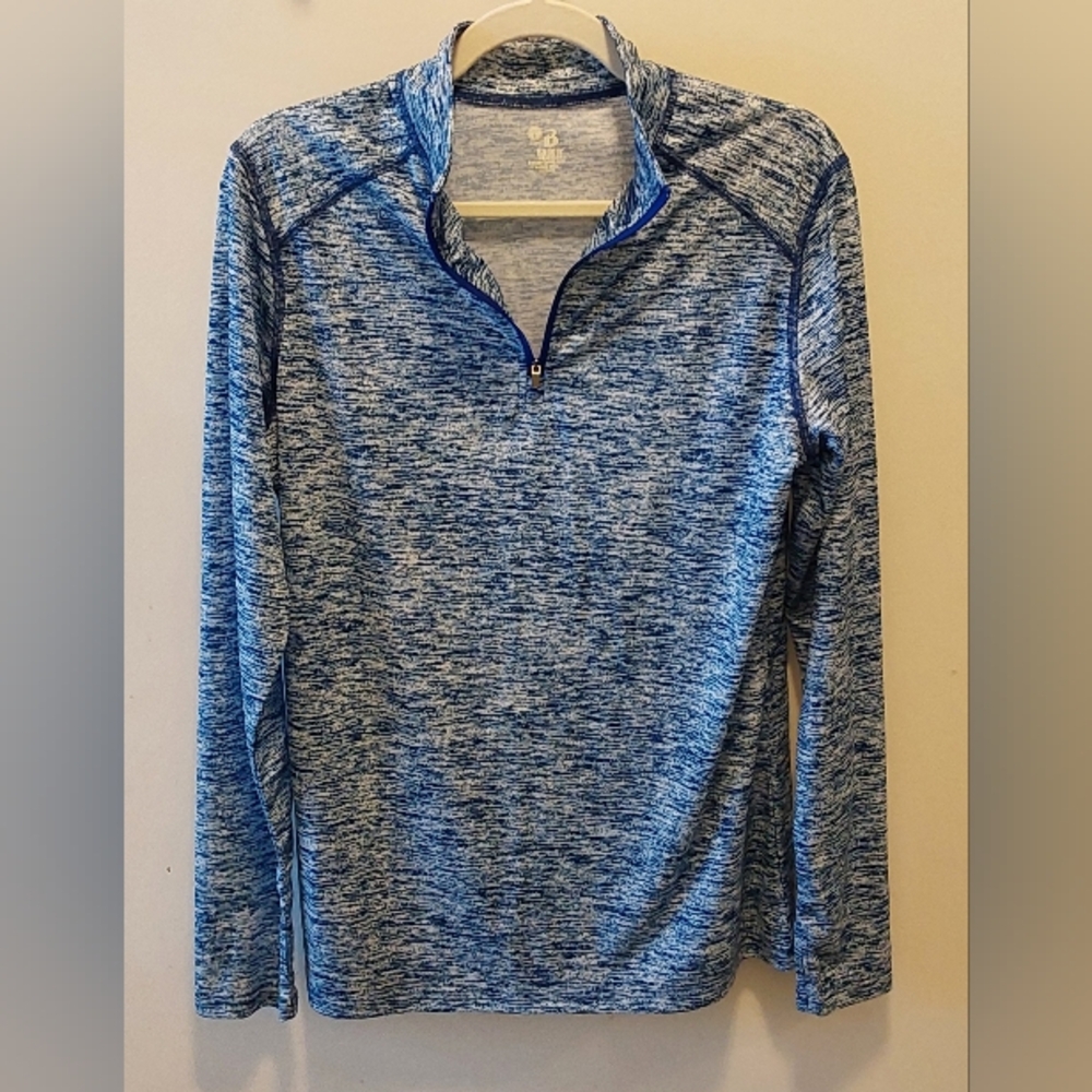 Badger Sport Women's Blue Speckled Quarter-Zip Pullover